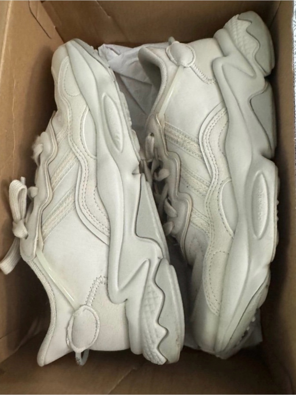 adidas Kids Off-White/Light Gray Chunky Sneakers